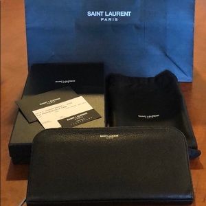 YSL PORTEFEUILLE FAM Cuir Imprime’ Demi Anili